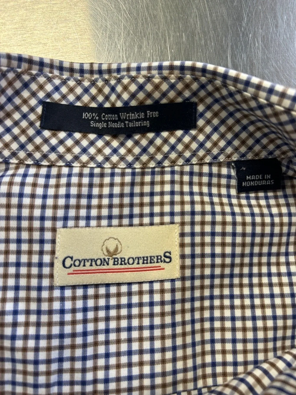 Cotton Brothers long sleeve button down collar shirt.  XL - Picture 7 of 8